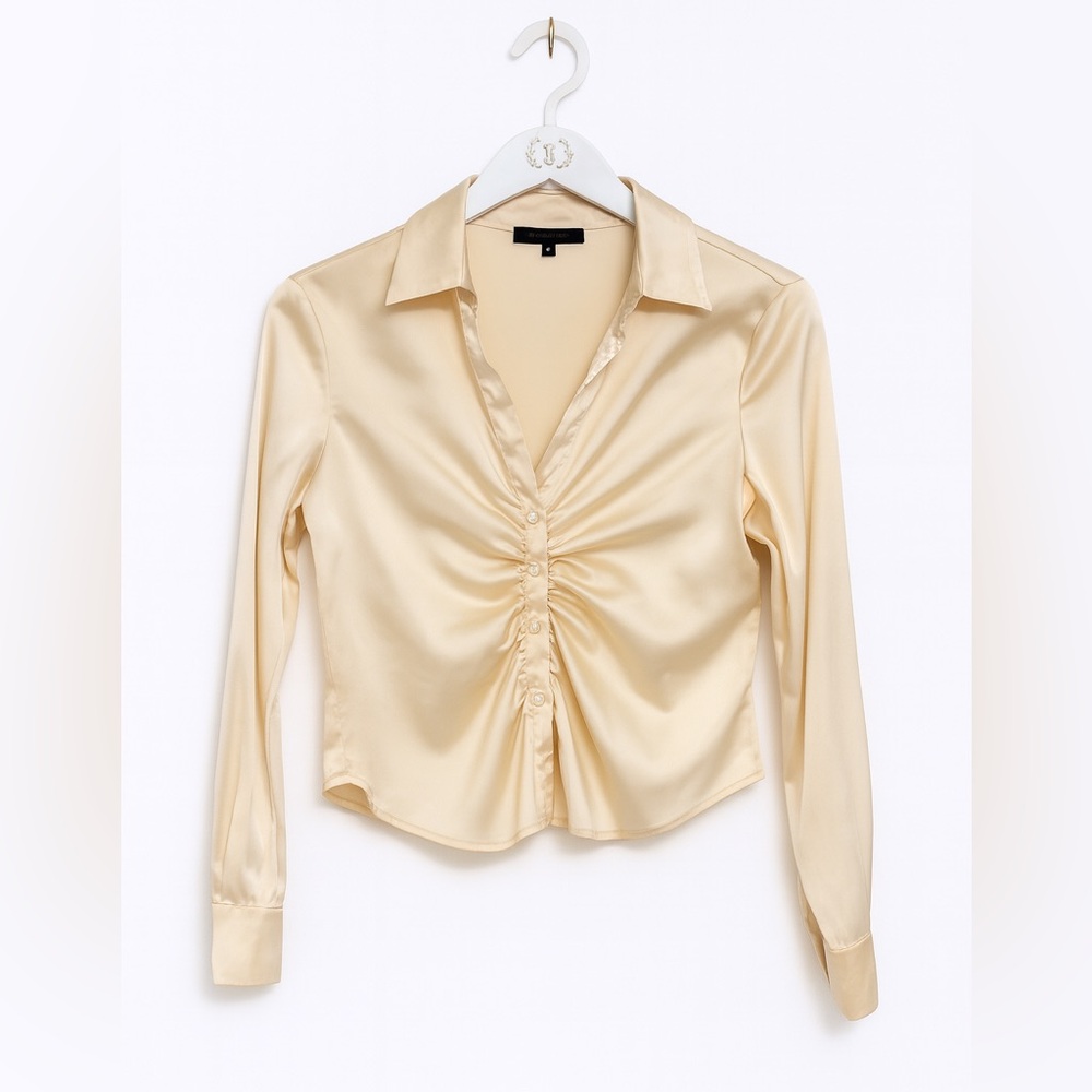 Elegant Cream Satin Blouse